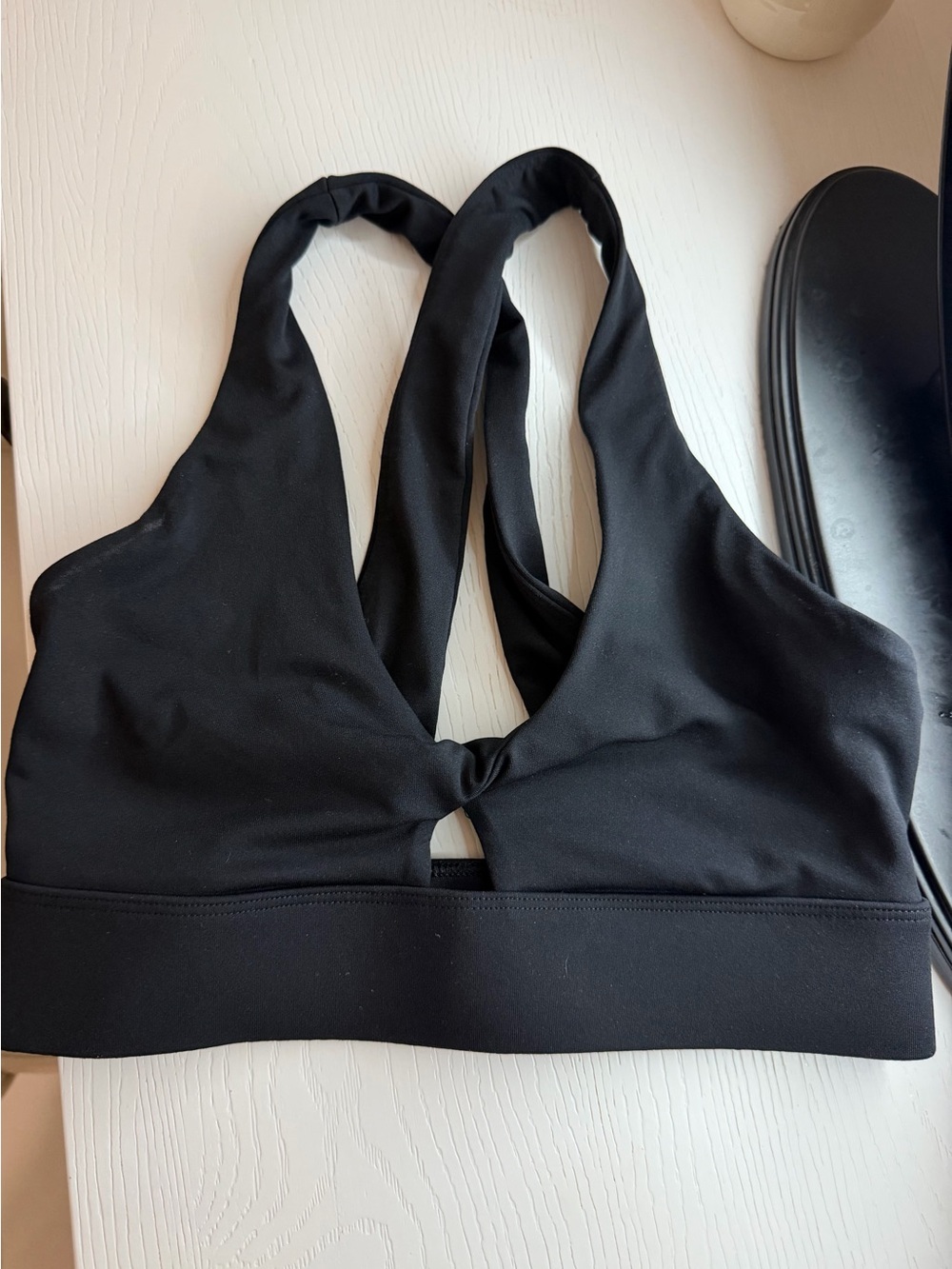 Fabletics Black Twist-Front Sports Bralette